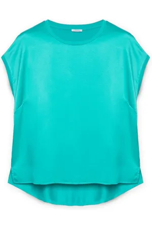 Fiorella rubino Bluser & Skjorter, Dame, Grøn, XS, Satin, Satinbluse