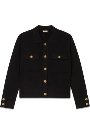 Oltre Strik, Dame, Sort, 2XL, Polyester, Cardigan med våbenskjoldsknapper
