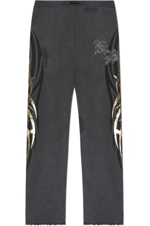 Balenciaga Bukser, Herre, Grå, L, Bomuld, Sweatpants med print