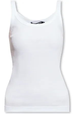 Dolce & Gabbana Top, Dame, Hvid, 2XS, Bomuld, Spaghetti strap top