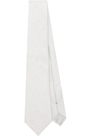 Giorgio Armani Tilbehør, Herre, Hvid, ONE SIZE, Elegant Silkeslips til Mænd
