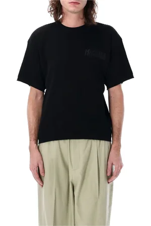 MAGLIANO Top, Herre, Sort, S, Bomuld, Sort Waffle Tee med Logo Broderi