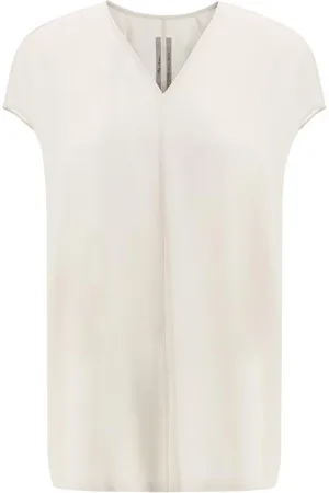 Rick Owens Bluser & Skjorter, Dame, , M, Elegant Silke V-Hals Top