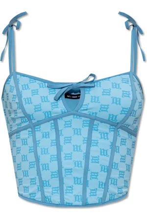 MISBHV Top, Dame, Blå, XL, Corsage top med monogram