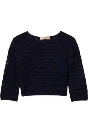 Twin-Set Strik, Dame, Blå, M, Blå Sweater Sæt