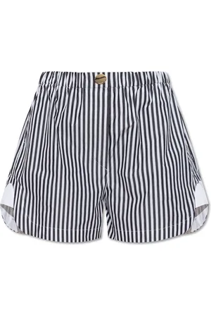 Sportmax Shorts, Dame, Grå, 2XS, Bomuld, Stribede shorts ‘Muscari’