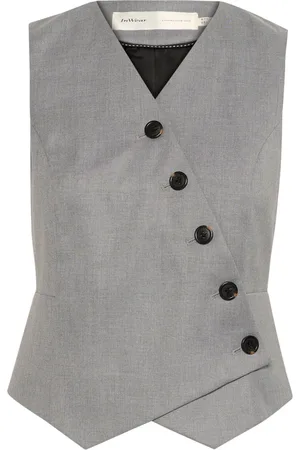 INWEAR Jakke, Dame, Grå, XL, Uld, Stilfuld Vest Salt N Peppe
