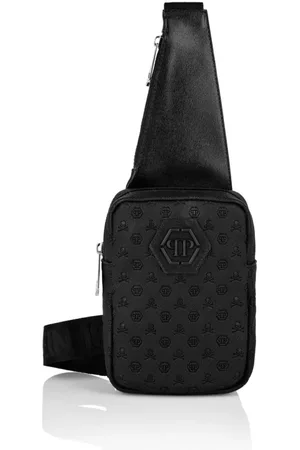Philipp Plein Taske, Herre, Sort, ONE SIZE, Uld, Stilfuld Crossbody Taske