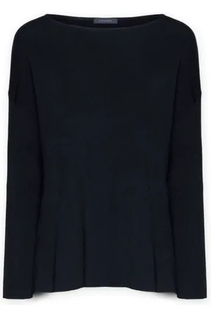Elena Miro Strik, Dame, Sort, M, Bomuld, Pullover med bådhals