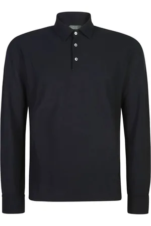ZANONE Top, Herre, Blå, M, Klassisk Polo Shirt med Lange Ærmer