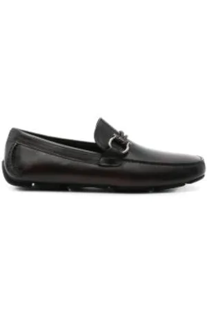 Salvatore Ferragamo Sko, Herre, Brun, 41 1/2 EU, Gancini-ornament loafers