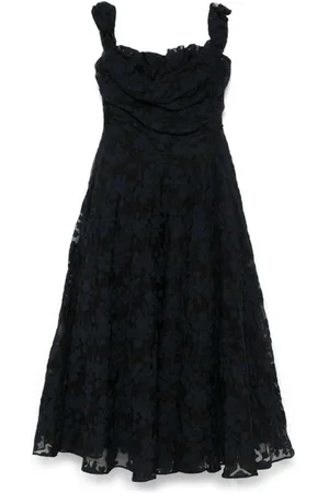 Vivienne Westwood Kjole, Dame, Sort, XS, Uld, Sort Jacquard Off-Shoulder Flared Kjole