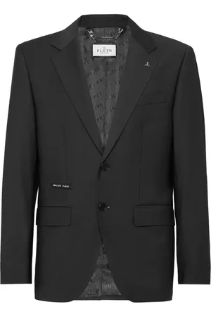Philipp Plein Jakke, Herre, Sort, 3XL, Elegant sort blazer med unikt design