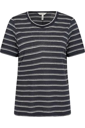 Part Two Top, Dame, Sort, XL, Bomuld, Stribet T-shirt med korte ærmer