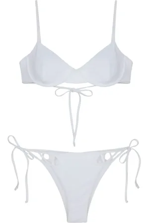 F**K Badetøj, Dame, Hvid, M, Bikini TOP OG Justerbar Bund Clear