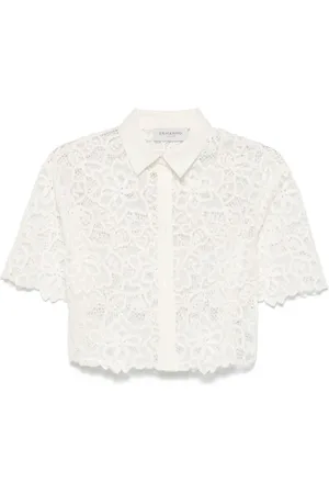 ERMANNO SCERVINO Bluser & Skjorter, Dame, Hvid, S, Klassisk hvid skjorte med korte ærmer