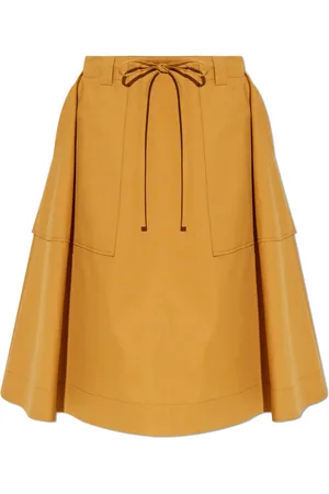 Moschino Nederdel, Dame, Gul, XS, Bomuld, Vid nederdel