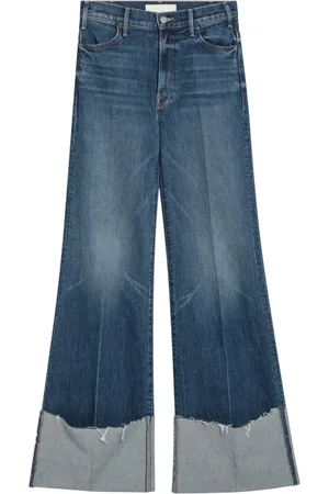 Mother Jeans, Dame, Blå, W27, Regelmæssig pasform Sneak Jeans