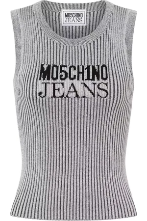 Moschino Top, Dame, Grå, S, Uld, Stilfulde Sweaters Kollektion