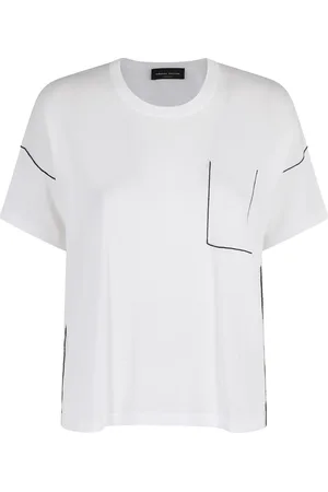 Roberto Collina Top, Dame, Hvid, S, Kontrast Crew Neck Sweater