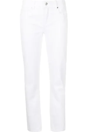 Paige Jeans, Dame, Hvid, W28, Bomuld, Amber Straight Leg Jeans