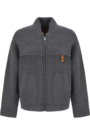MCM Strik, Herre, Grå, S, Uld, Wool Cardigan med Dobbelt-Slider Lynlås