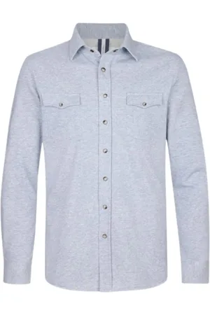Profuomo Skjorte, Herre, Blå, S, Uld, Stilfuld Overshirt