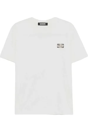 BARROW Top, Herre, Hvid, S, Bomuld, Logo Print Unisex Kortærmet T-shirt