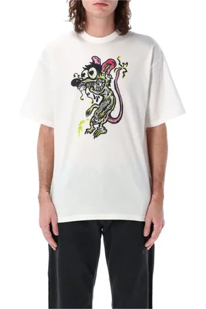 MAGLIANO Top, Herre, Hvid, M, Bomuld, Musetrykt Tee Hvid Bomuld Jersey