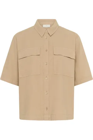 Kaffe Bluser & Skjorter, Dame, , XS, Bomuld, Klassisk Sand Skjortebluse