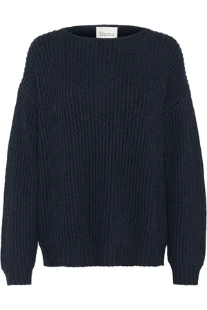 My Essential Wardrobe Strik, Dame, Blå, L, Uld, Mørk Safirblå Strik Pullover