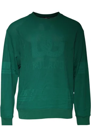 Dolce & Gabbana Strik, Herre, Grøn, 2XL, Nylon, Grøn Nylon Logo Crew Neck Sweater