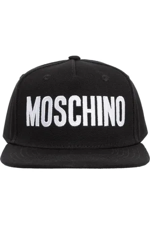 Moschino Tilbehør, Herre, Sort, ONE SIZE, Bomuld, Justerbar Abstrakt Logo Broderet Kasket