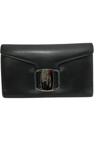 Salvatore Ferragamo Pre-owned, unisex, Sort, ONE SIZE, Tyl, Pre-owned Laeder punge