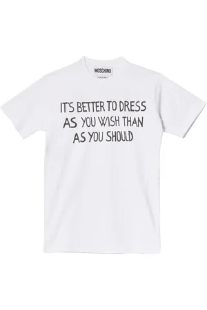 Moschino Top, Dame, Hvid, L, Bomuld, Grafisk Print Bomuld T-shirt
