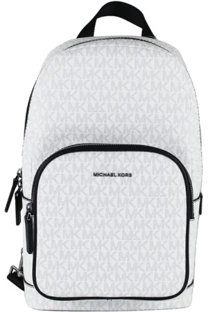 Michael Kors Taske, Herre, Hvid, ONE SIZE, Uld, Stilfuld PVC Sling Rygsæk med Lommer