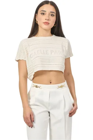 GAËLLE Top, Dame, , M, Cropped perforeret logo T-shirt