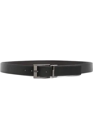 Armani Exchange Tilbehør, Herre, Sort, ONE SIZE, Læder, Klassisk Spænde Bælte, Enkelt Mønster