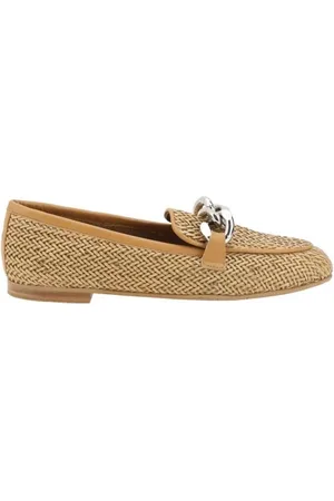 Casadei Sko, Dame, , 38 1/2 EU, Læder, Metal Plaque Læder Loafers