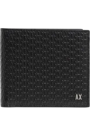 Armani Exchange Tilbehør, Herre, Sort, ONE SIZE, Uld, Logo Mønster Pung med Kortlommer