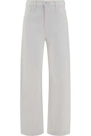 Mother Jeans, Dame, Hvid, W28, Bomuld, Højtaljet Straight Fit Jeans