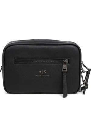 Armani Exchange Taske, Herre, Sort, ONE SIZE, Uld, Stilfuld Toilettaske med Lynlås Lukning