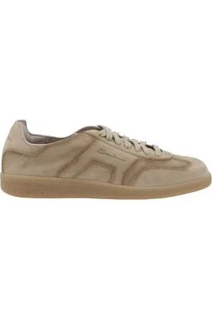 santoni Sko, Herre, Brun, 41 EU, Suede, Suede Snøresko med Flad Sål