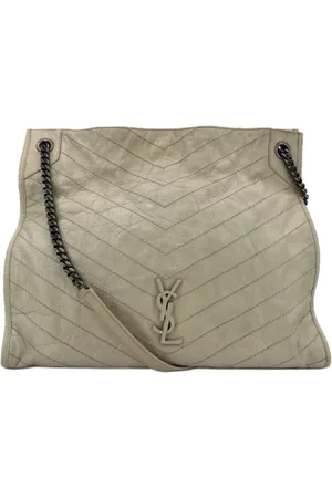 Saint Laurent Pre-owned, Dame, Grå, ONE SIZE, Uld, Pre-owned Laeder crossbody-tasker