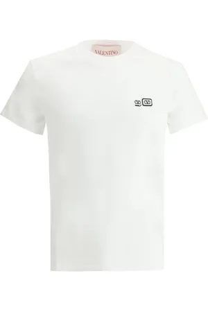 VALENTINO Top, Herre, Hvid, S, Bomuld, Ikonsk Logo Bomulds T-shirt til Mænd