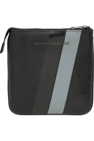 Armani Exchange Taske, Herre, Sort, ONE SIZE, Polyester, Multifarvet Crossbody Taske med Justerbar Rem