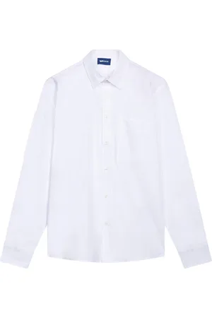 GAS Skjorte, Herre, Hvid, M, Denim, Herre Skjorte Klassisk Moderne Stil
