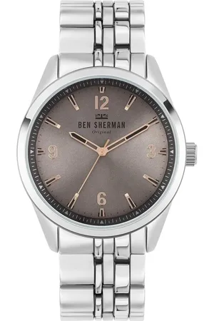 Ben Sherman Tilbehør, Herre, Grå, ONE SIZE, Grå Rustfrit Stål Analog Kvartsur