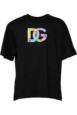 Dolce & Gabbana Top, Herre, Sort, 4XL, Bomuld, Sort Bomuld Crew Neck T-shirt