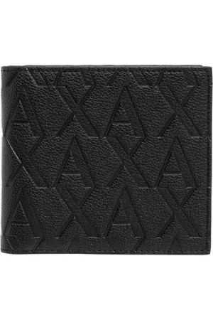 Armani Exchange Tilbehør, Herre, Sort, ONE SIZE, Polyester, Pung med logo mønster og kortlommer